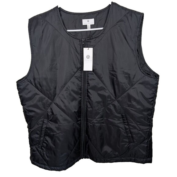 Socialite Womens Vest Black Lightweight Full Zip Quilted Casual Size L/XL - Picture 2 of 10
